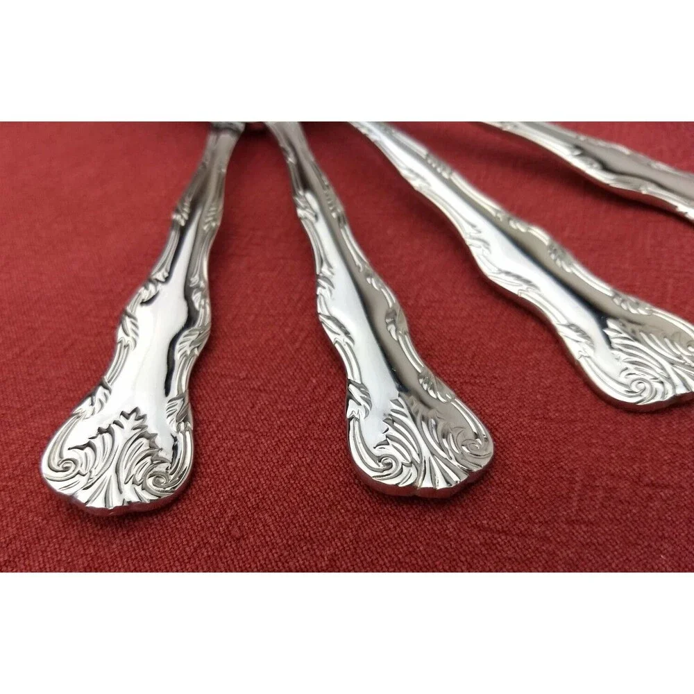 Reed & Barton VICTORIA SOUP PLACE SPOONS 18/10 Stainless Steel Flatware Lot of 4